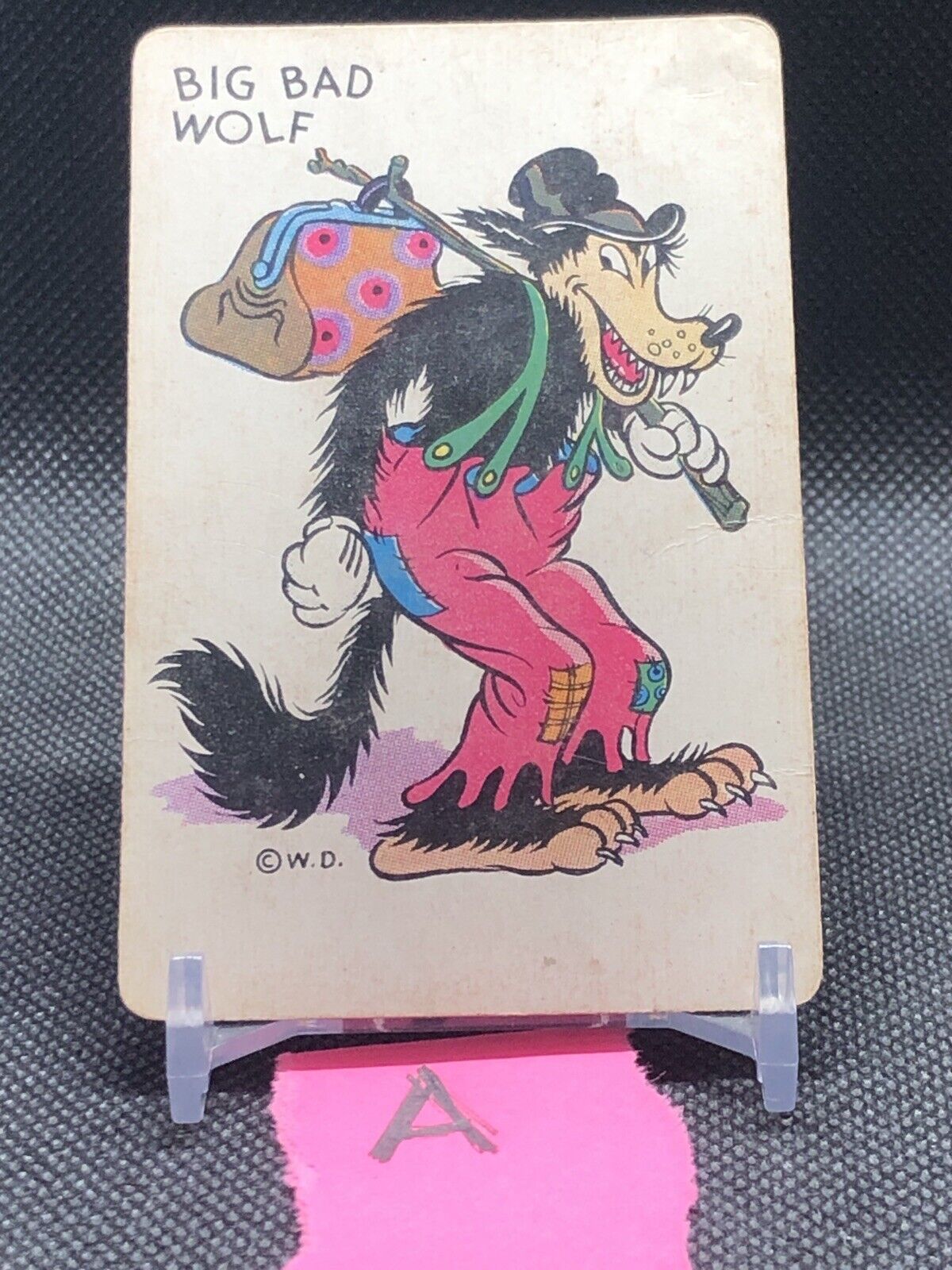 1937 WHITMAN MICKEY MOUSE OLD MAID CARD Big Bad Wolf Lower Grade A