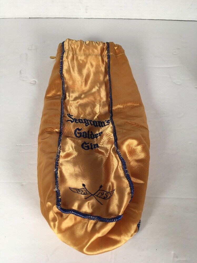 Vintage 1857 -  1957 Seagram\'s Golden Gin  Carry Drawstring Pouch Bag vintage 