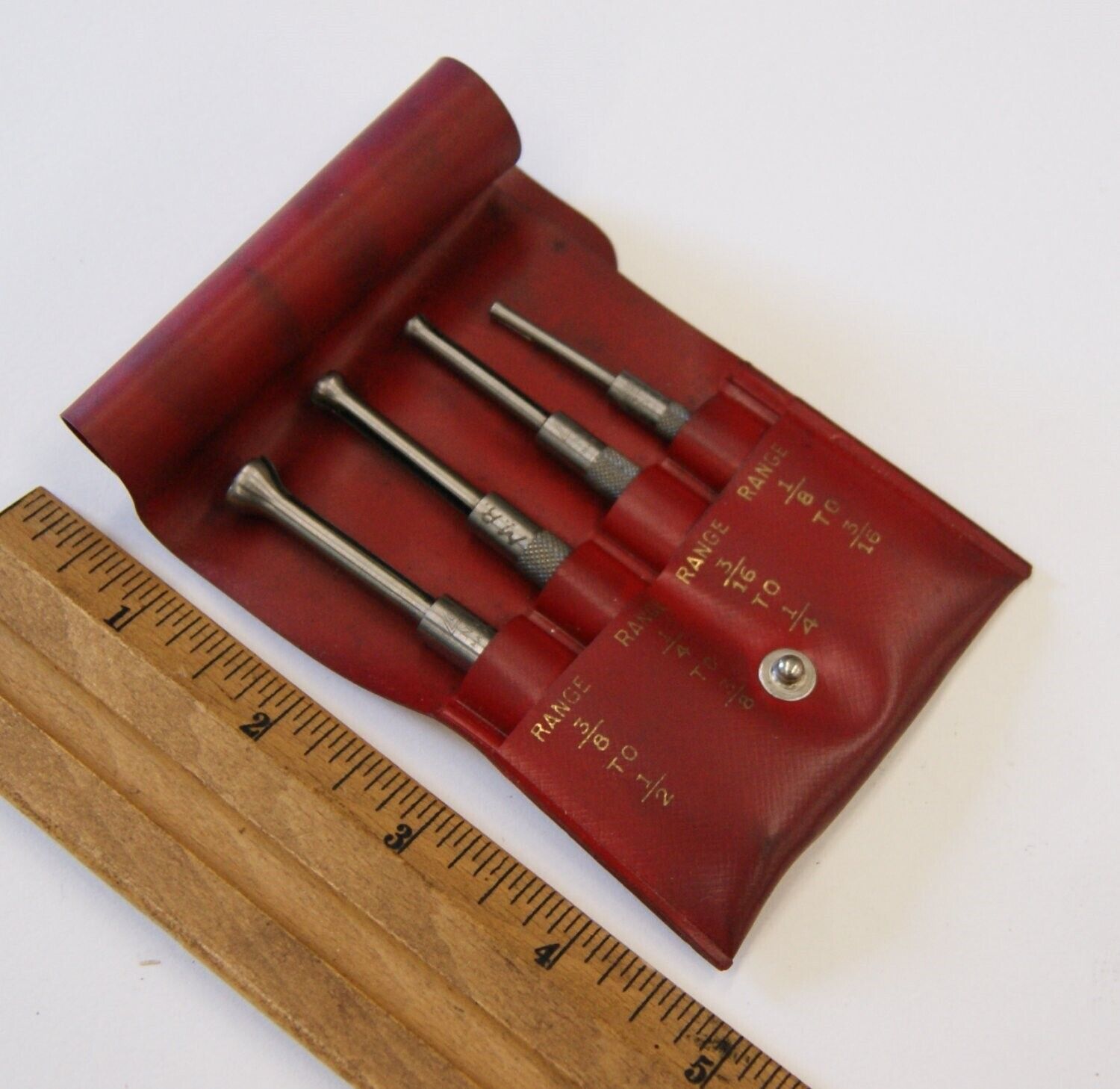 Vintage Lufkin 78-S Small Hole Gauge Set w/ Pouch 4 PC USA Made, READ, BN2708