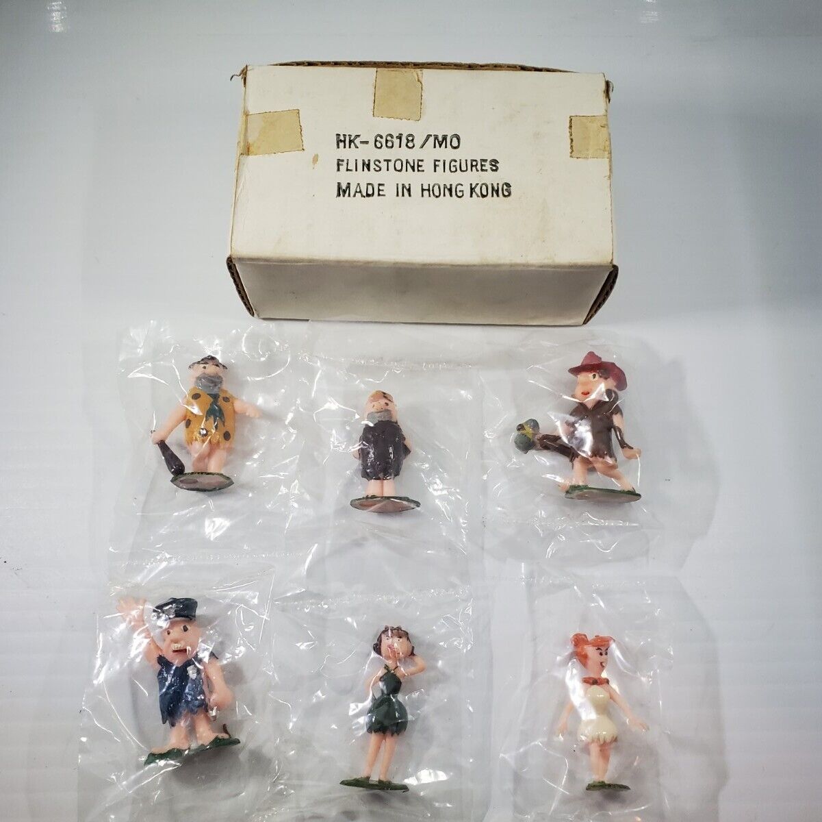 Vintage The Flintstones Six TV Tinykins Plastic Figures by MARX 1961