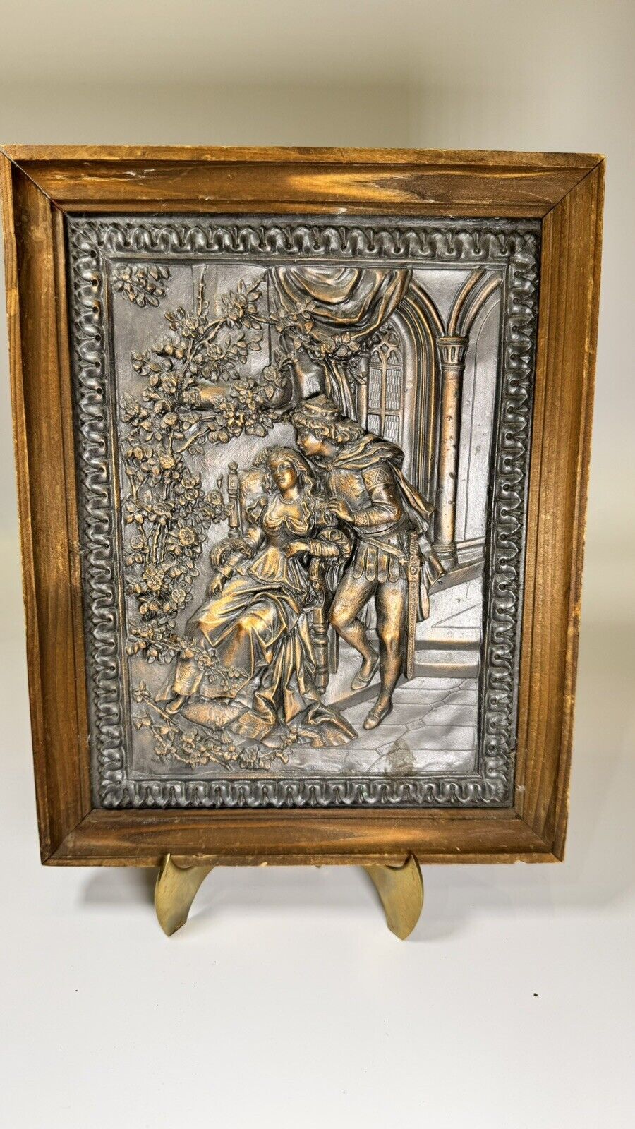 Romeo And Juliet Framed Two Tone Copper  Sculpture Romeo And Juliet 1990