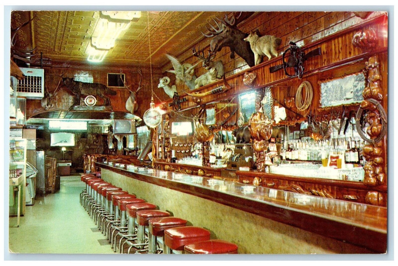 c1960\'s The Mint Bar And Cocktail Lounge Sheridan Wyoming WY Unposted Postcard