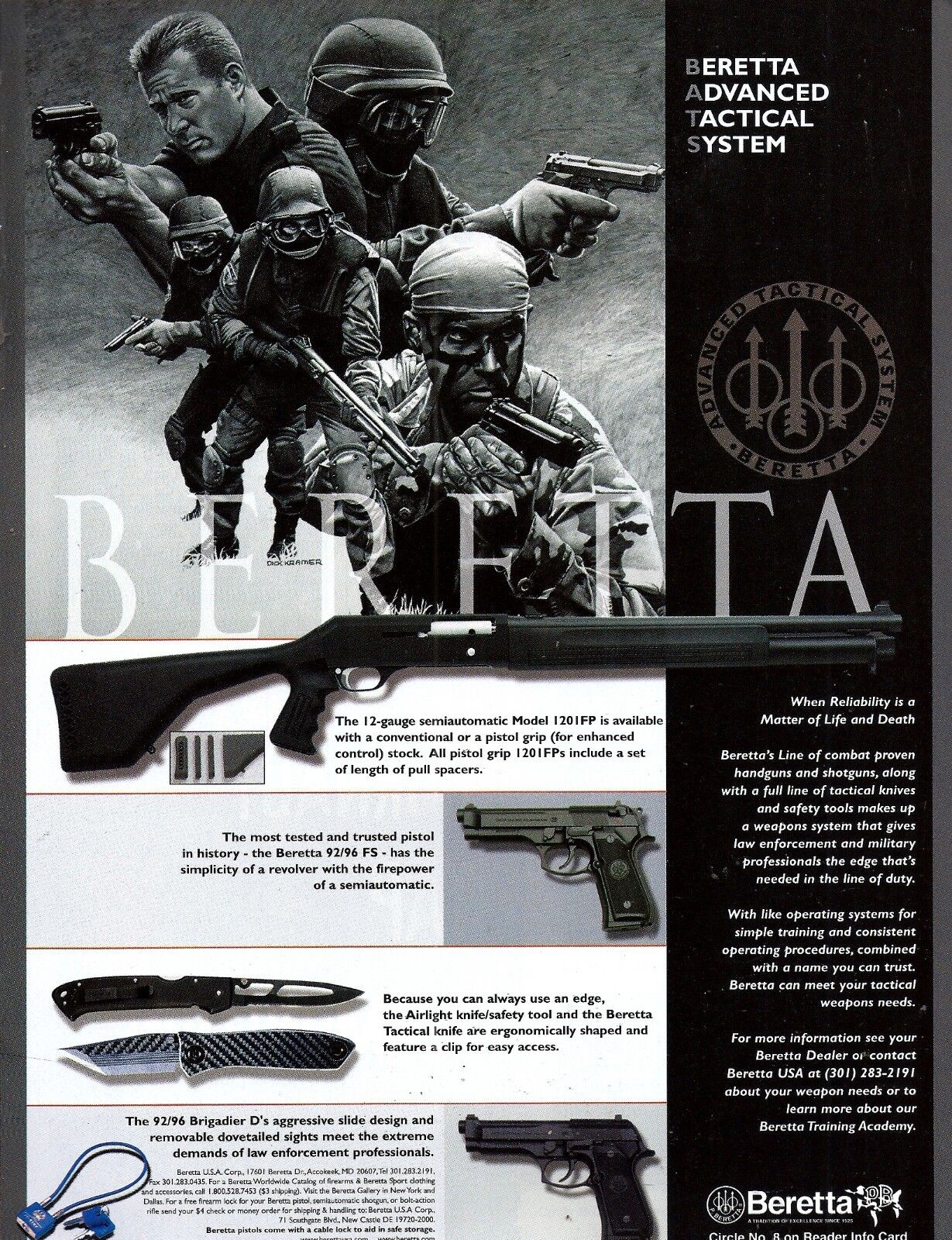 2000 BERETTA 1201FP RIFLE..92/96FS & Brigadier D Pistol Tactical Police Arms AD