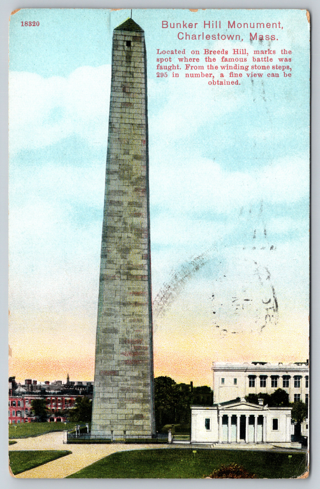 c1900s Bunker Hill Monument Charlestown Massachusetts Antique Vintage Postcard