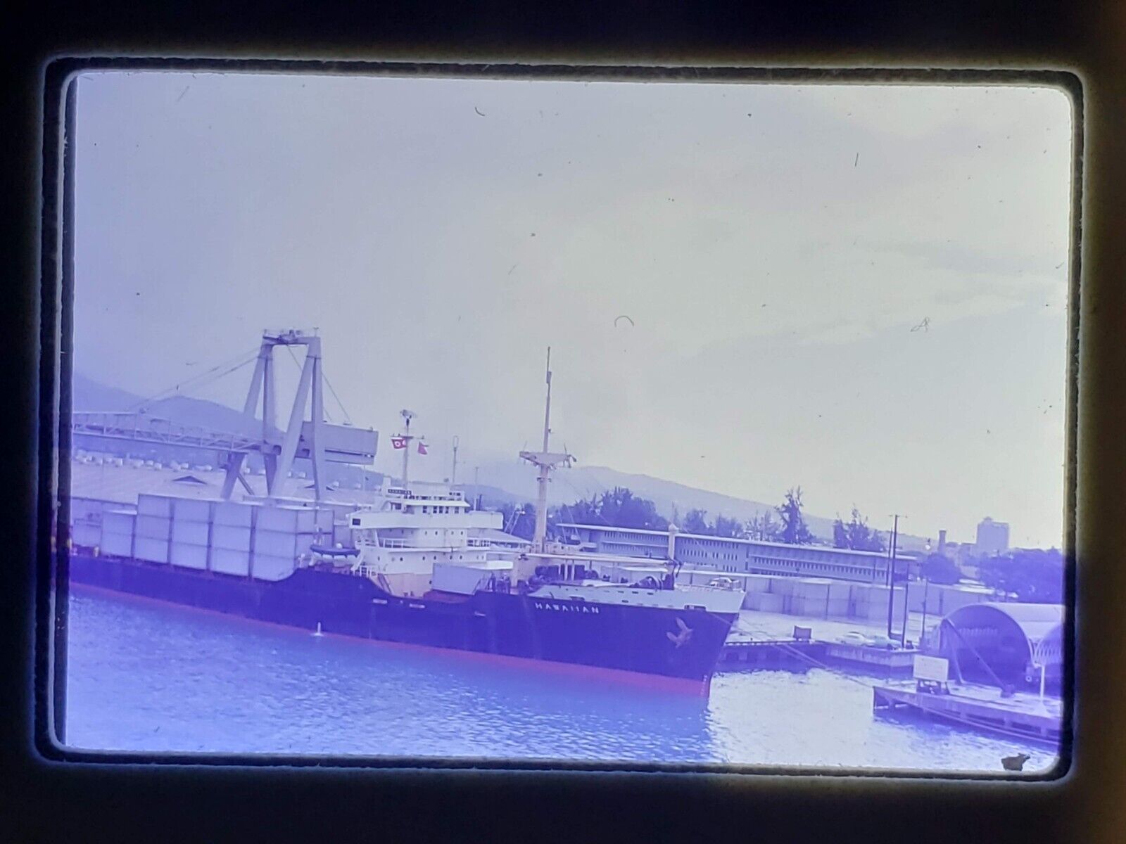 Vtg 1979 35mm Slide - The Hawaiian Freighter Cargo Ship