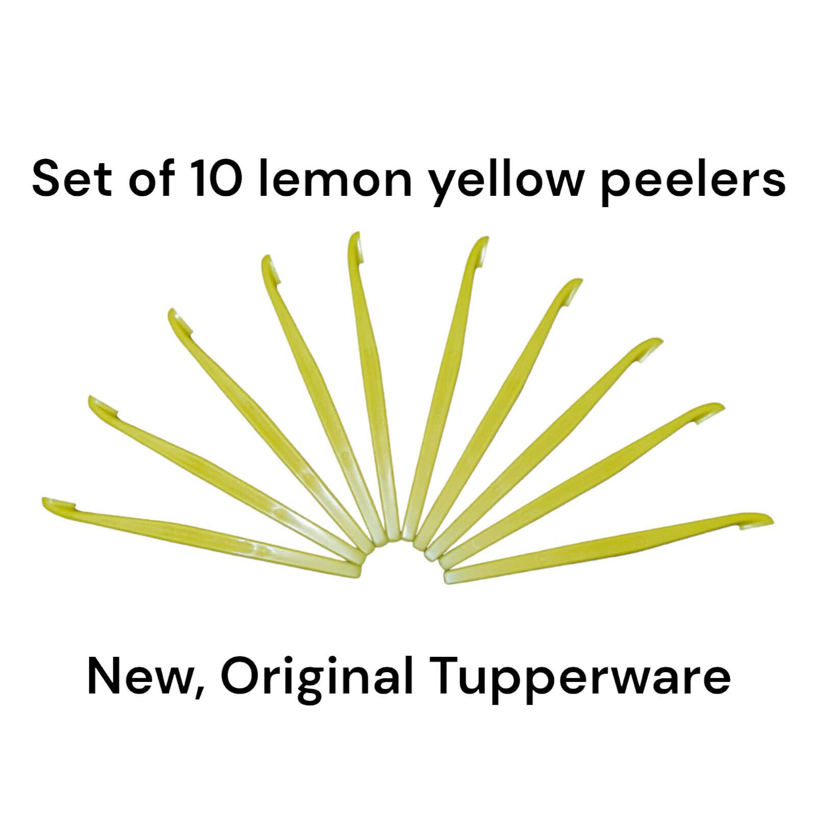 Original New Tupperware Citrus Peelers Lemon Yellow Set of 10 Pcs