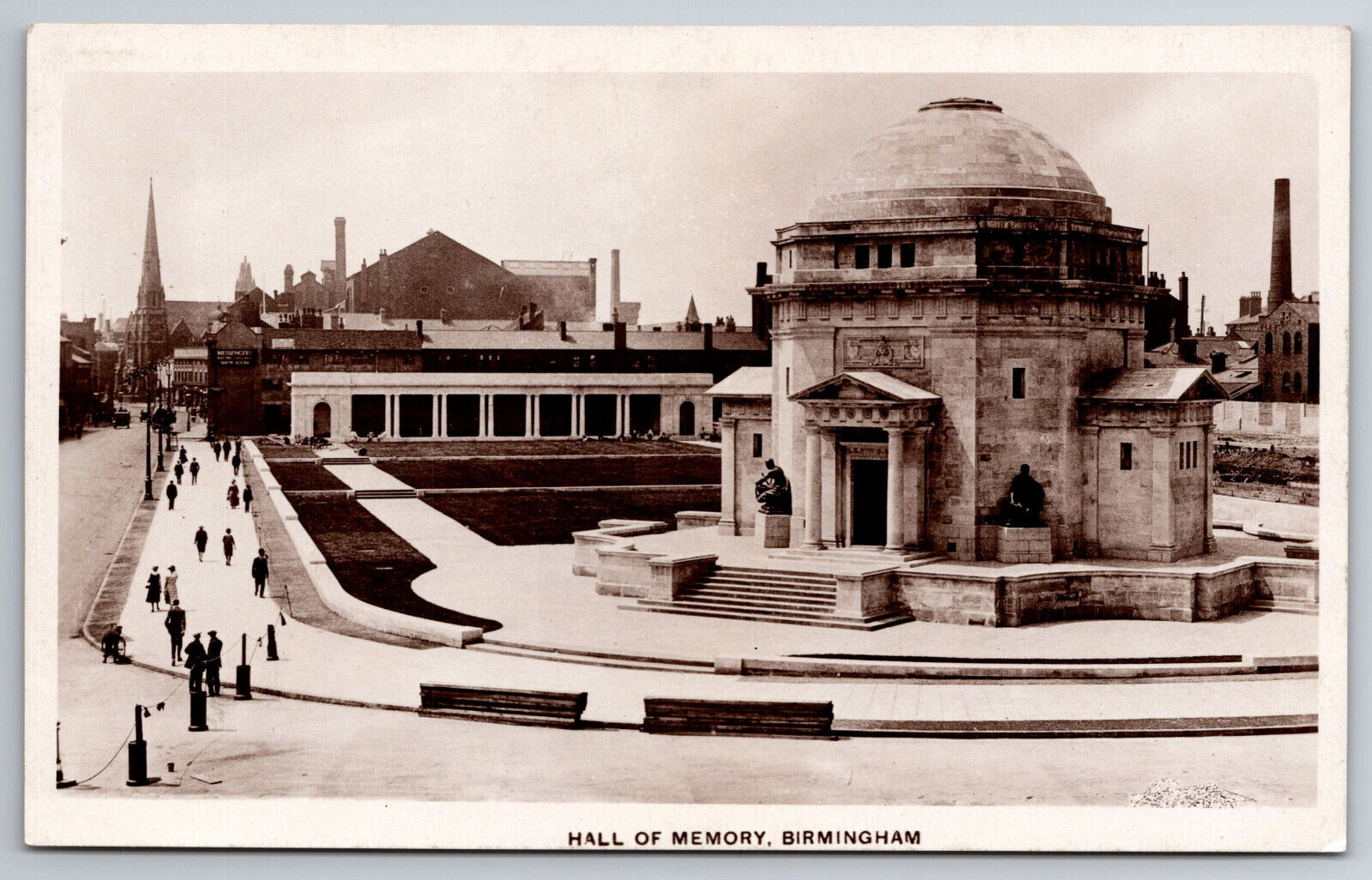 Vintage Postcard AL Birmingham Hall of Memory RPPC People Real Photo ~10210