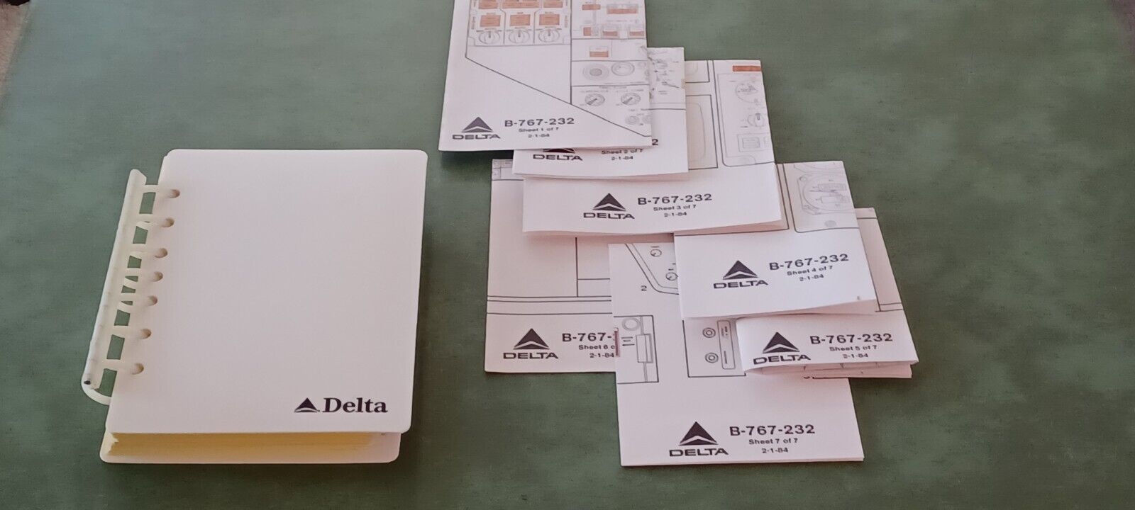 Vintage Delta Airlines 767-400 Operations Manual & 767-232 Panel Sheets Full Set