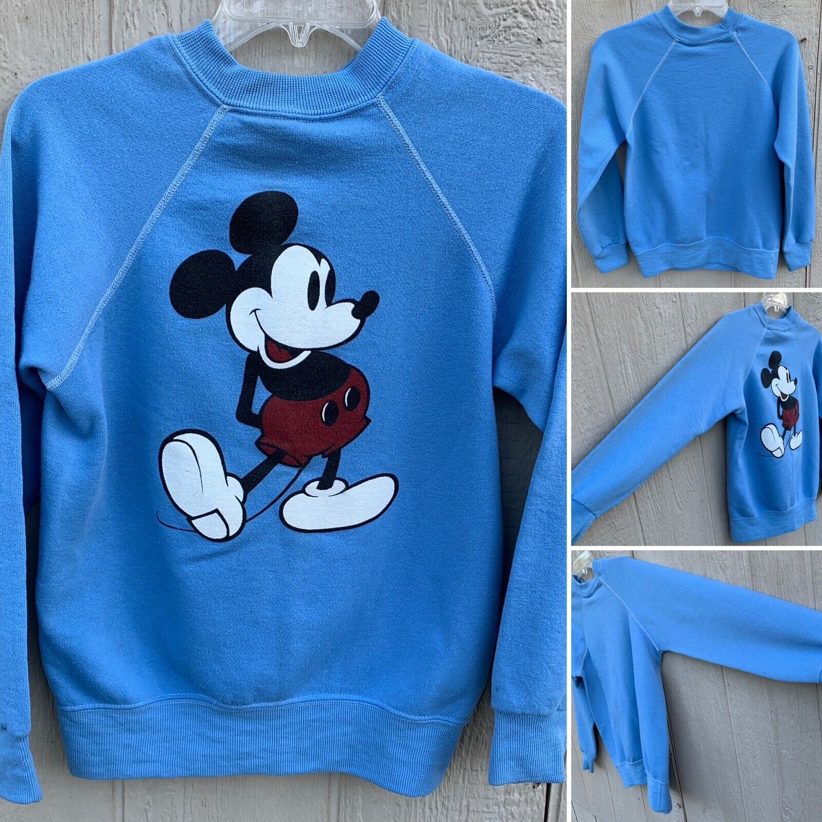 Vintage Mickey Mouse Sweatshirt Long Sleeve Pullover Raglan S or M