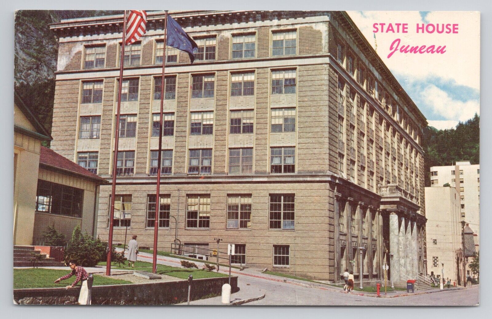 Juneau The Capitol of Alaska State House Federal Building Chrome Postcard 55