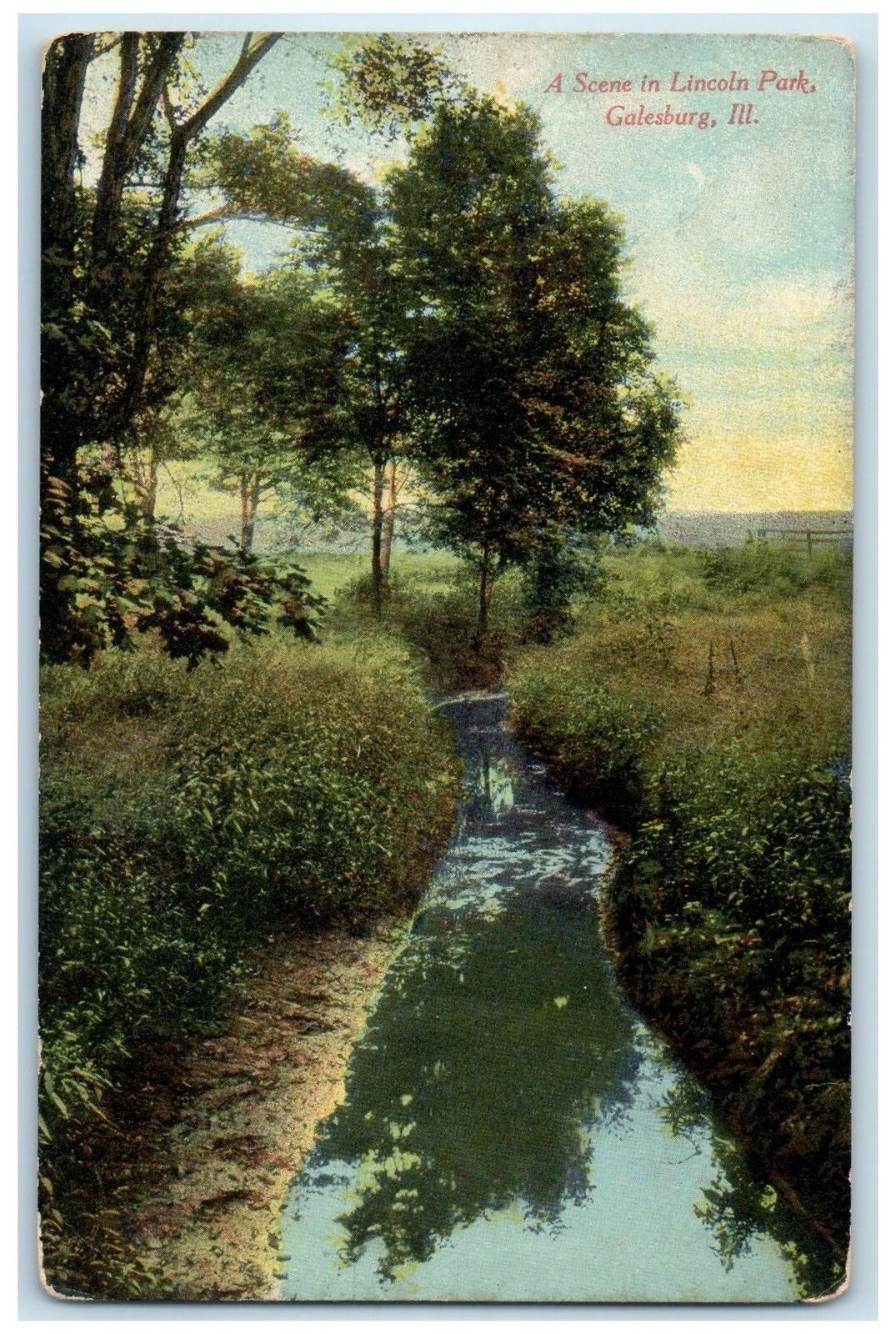 c1910\'s A Scene In Lincoln Park Galesburg Illinois IL Posted Vintage Postcard