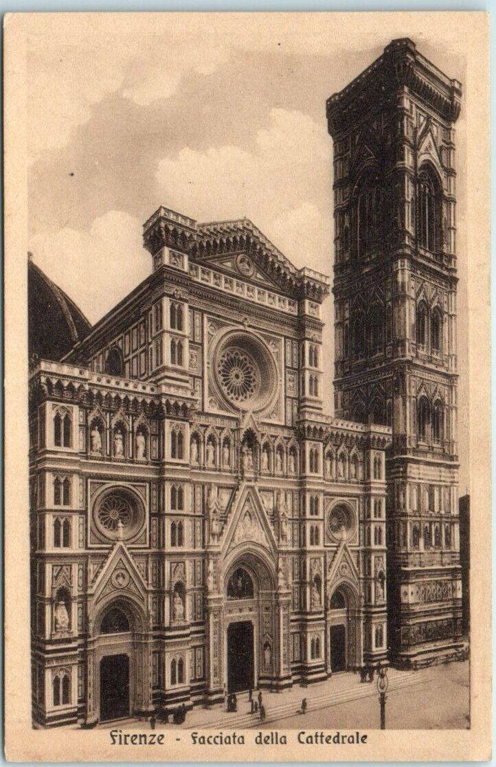 Postcard - Facade of the Cathedral - Florence, Italy