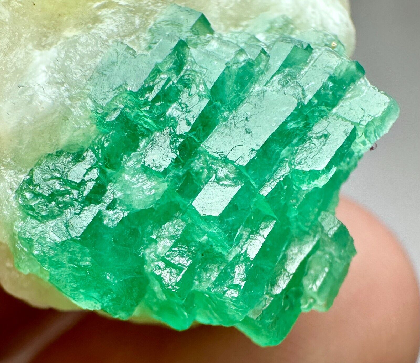48 Ct Wow  Top Green Swat Emerald Crystals Cluster Bunch On Matrix From @PAK