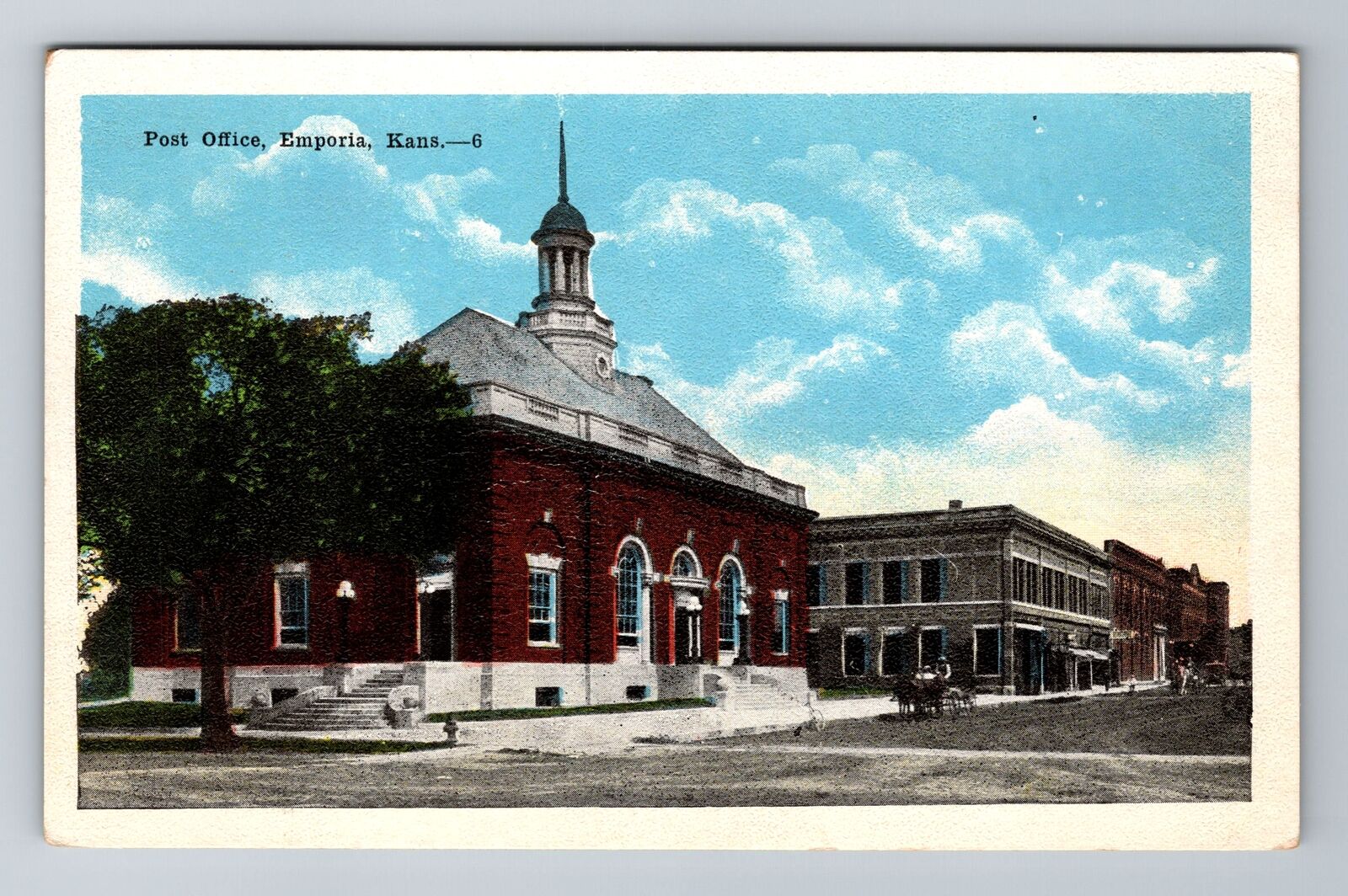Emporia KS-Kansas, United States Post Office, Antique Vintage Souvenir Postcard