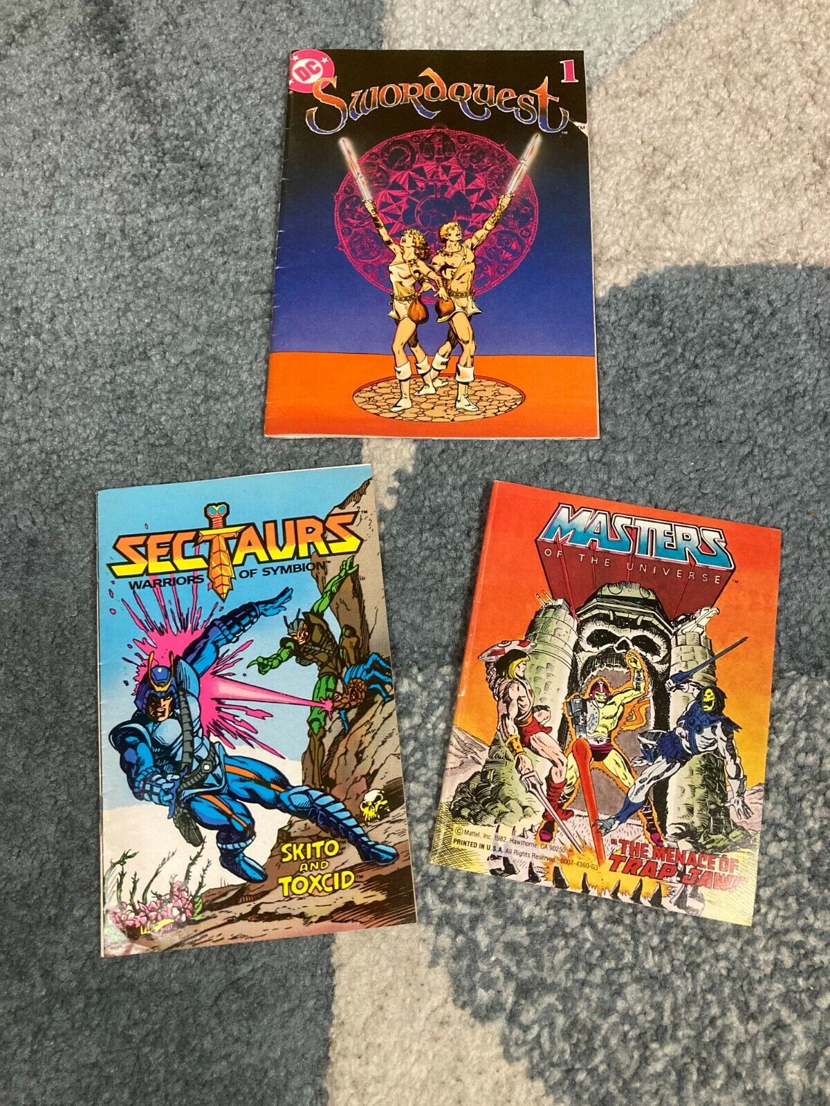 3 Vtg Mini Comics - He-Man, Sectaurs & Sword Quest 1 - 1980\'s