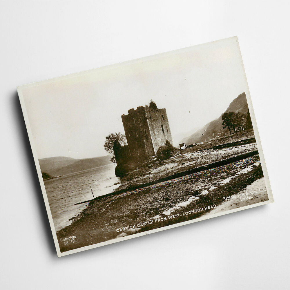 A4 PRINT - Vintage Scotland - Carrick Castle from West, Lochgoilhead