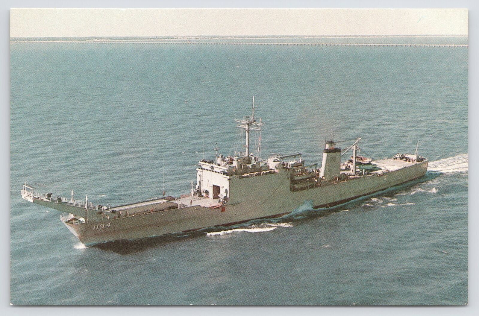USS La Moure County~LST-1194~Tank Landing Ship~1971~Crew Filled~Sailing~Vtg PC