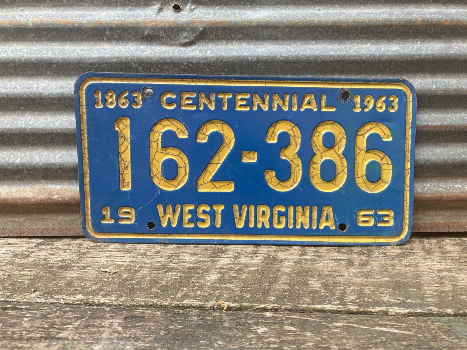 1963 West Virginia License Plate Vintage Metal License Plate Auto Tag WV A