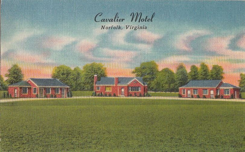 Postcard Cavalier Motel Norfolk VA Virginia