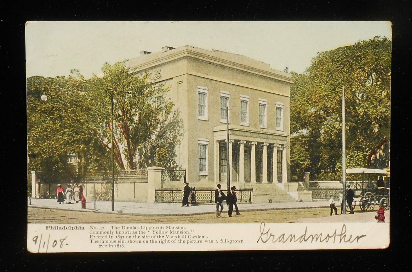 1908 The Dundas-Lippincott Mansion Yellow Mansion Demolished Philadelphia PA PC