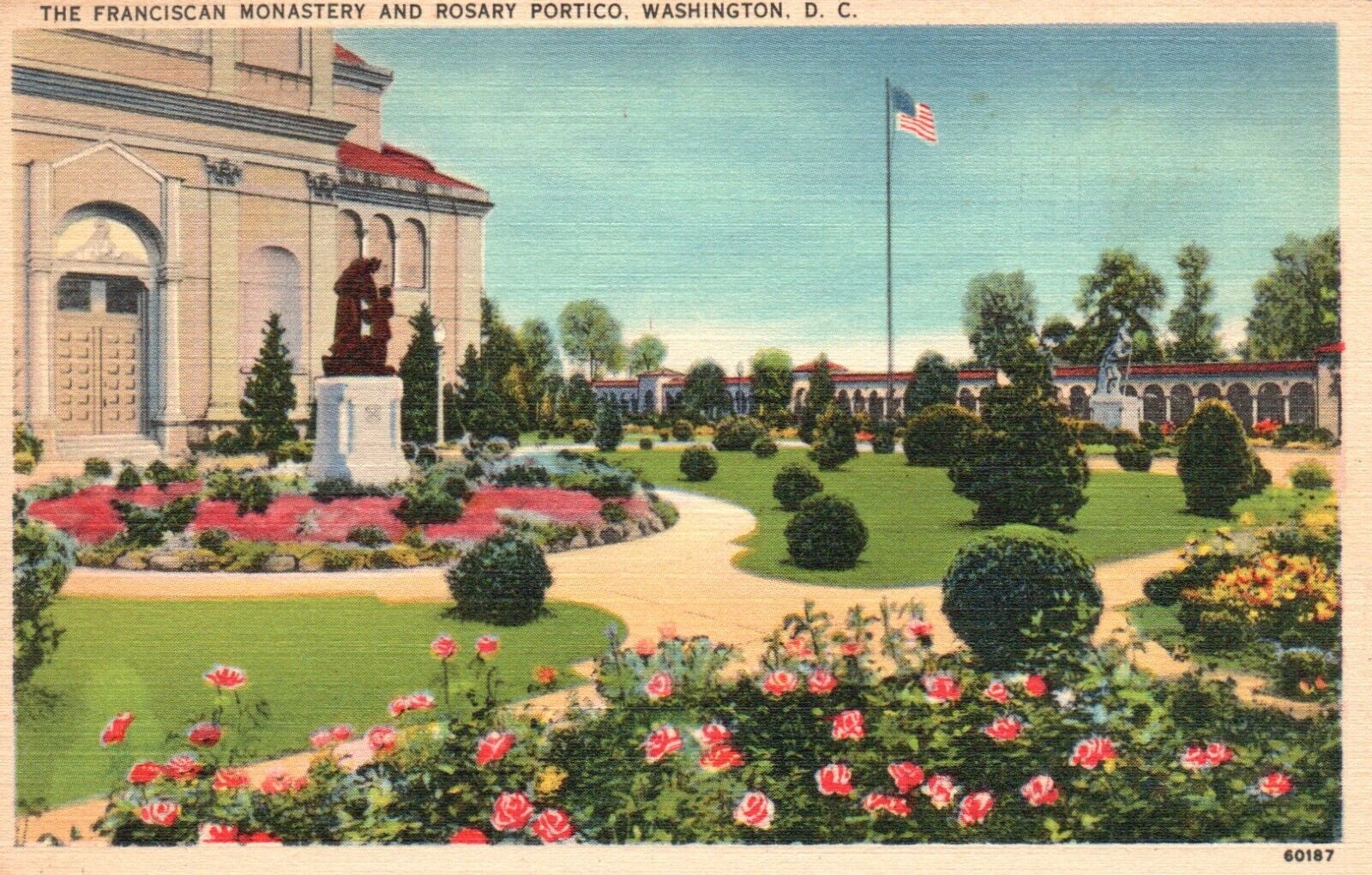 Postcard Washington DC Franciscan Monastery & Rosary Portico Vintage PC e7153