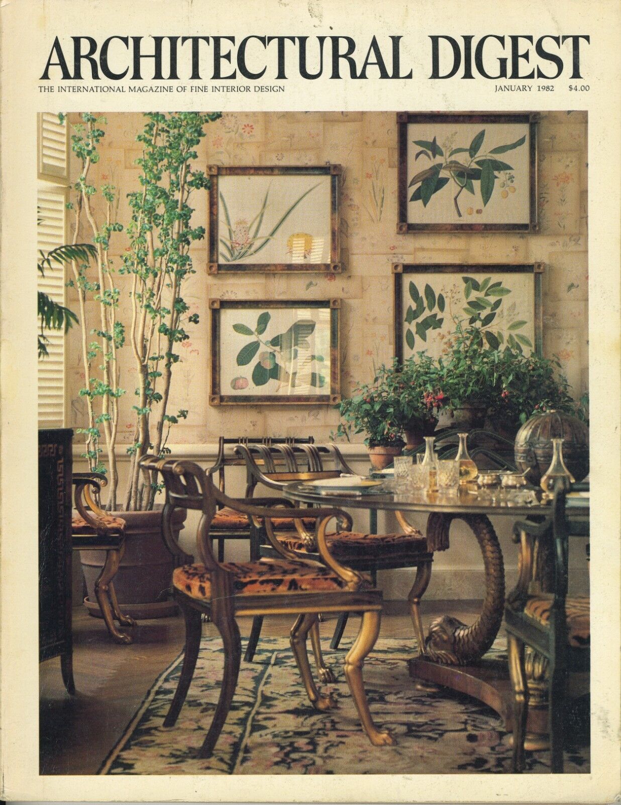 Vintage Architectural Digest Magazine January 1982