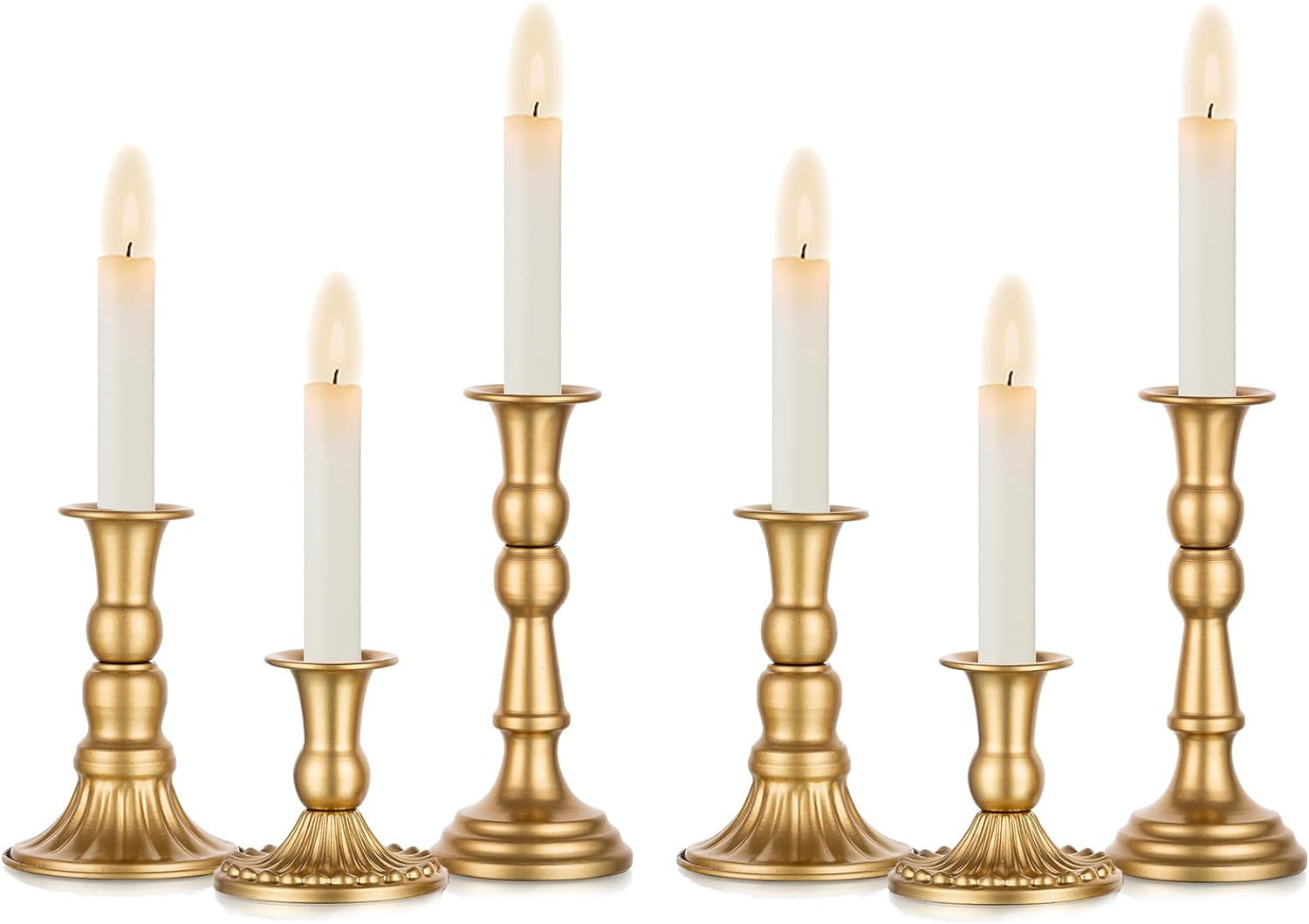 Sziqiqi Candlestick Holders Taper Candle Holders - Gold Candle Stick Candle Pack