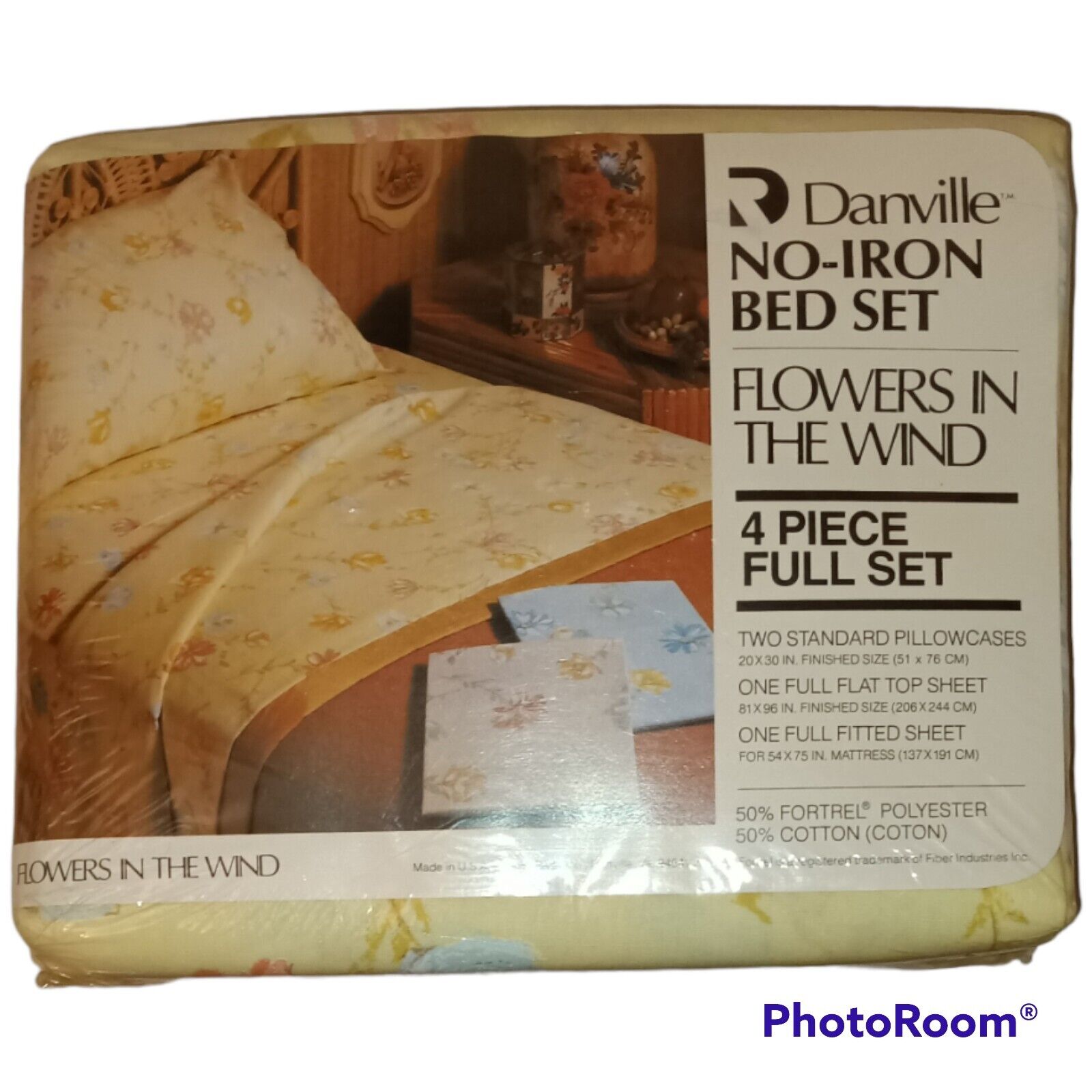 Vintage Danville NEW Flowers in the Wind 4pc Hippie Cottage Summer or Fall Color
