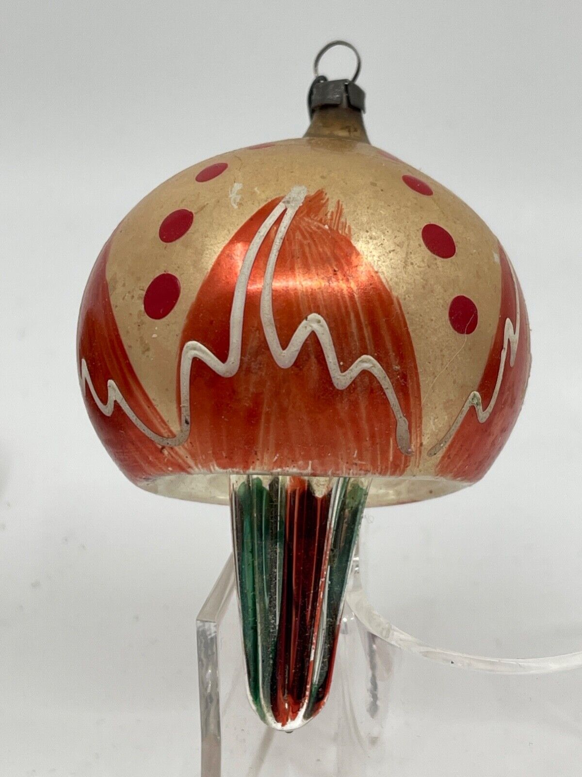 Vtg Rare  Old Mica Inside Reflector Air Balloon Mercury Glass Christmas Ornament