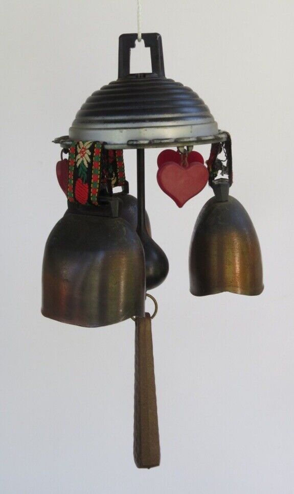 Vintage German Cowbell windchimes Geschutzt Germany Dinner bell