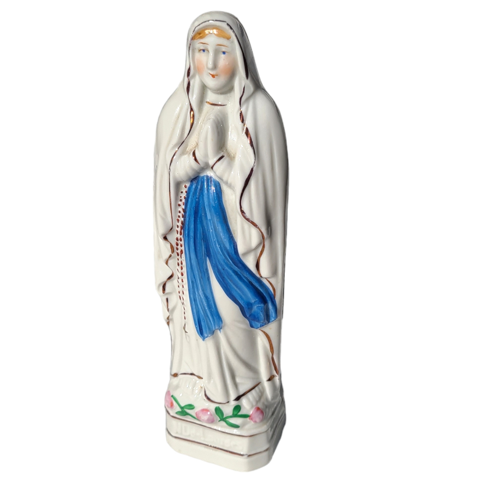Vintage LADY OF LOURDES Statue Virgin Mary 8 inches Figurine