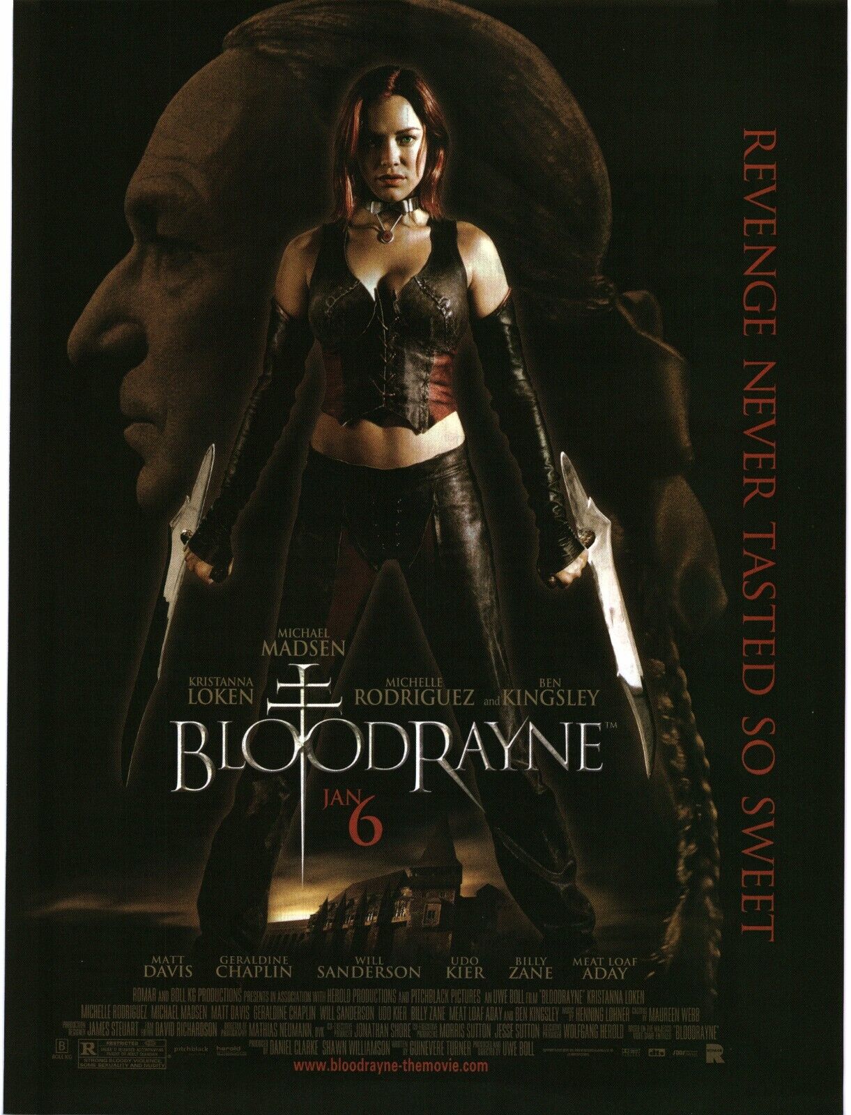 2005 PRINT AD - BLOODRAYNE -THE MOVIE AD - REVENGE NEVER TASTED SO SWEET AD ONLY