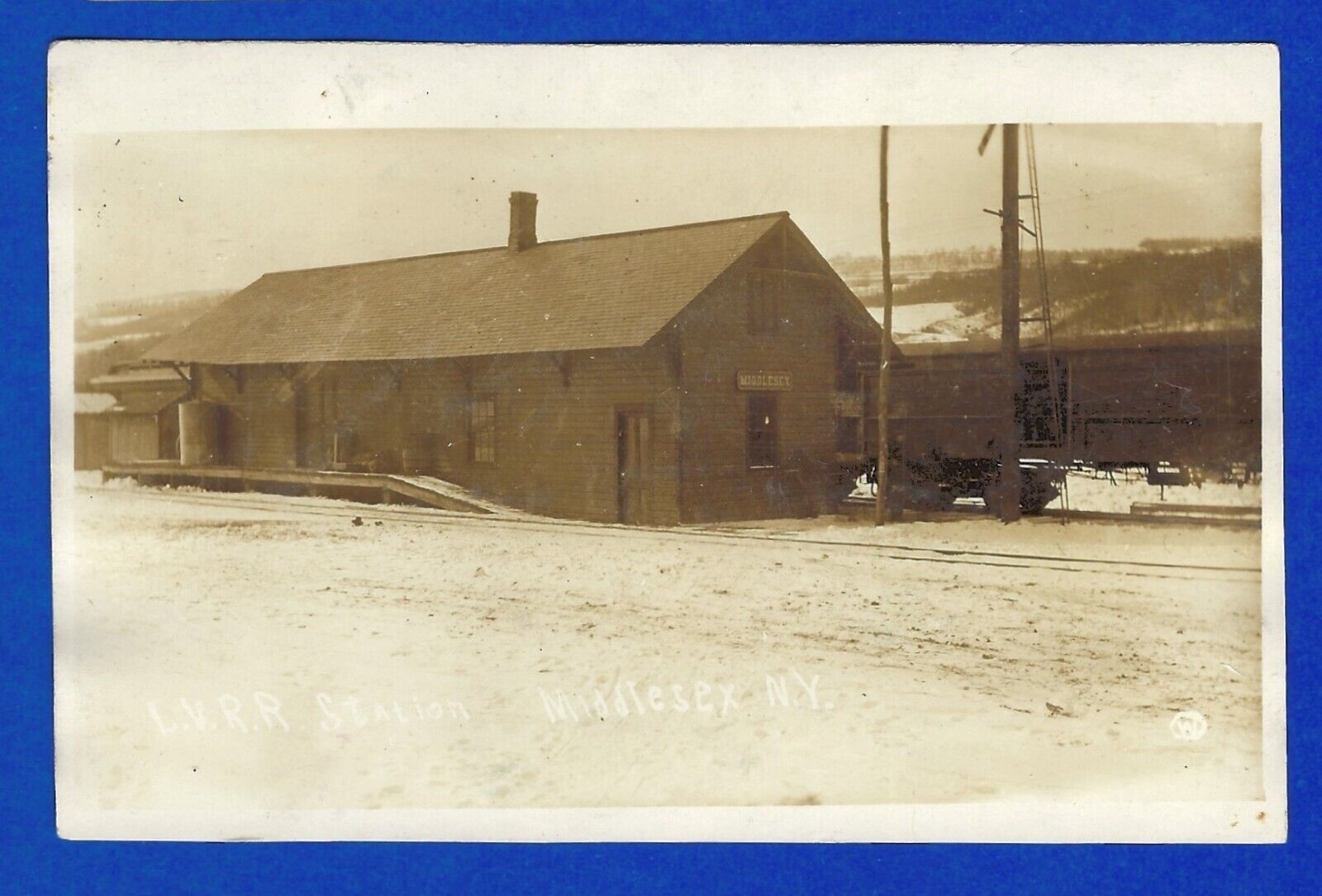 (6110) RPPC ~LVRR LEIGH VALLEY RAILROAD STATION ~ MIDDLESEX NY~ c1910