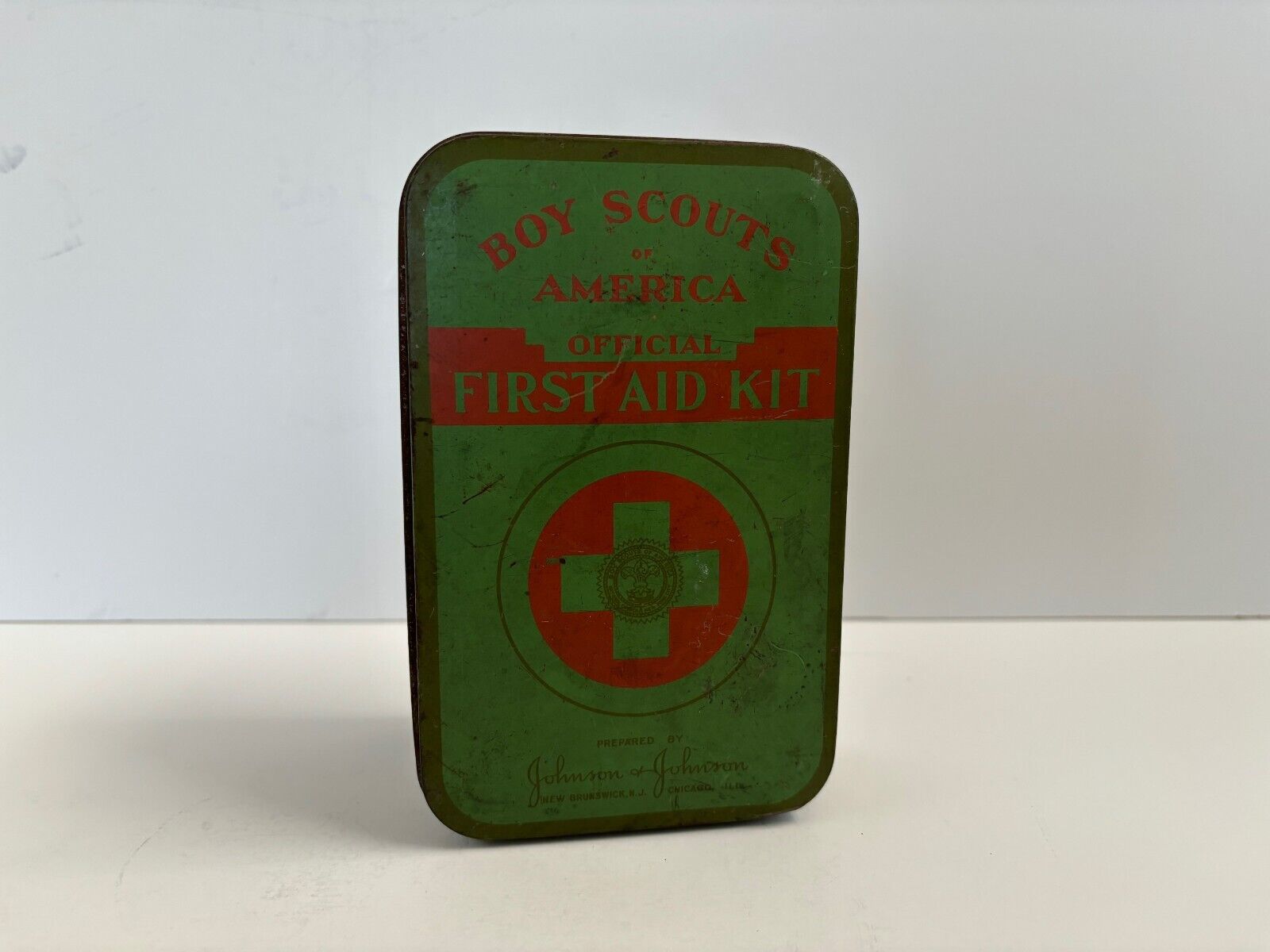Vintage 1950s Boy Scouts First Aid Kit w/Garrison Hat & Be Prepared Medal