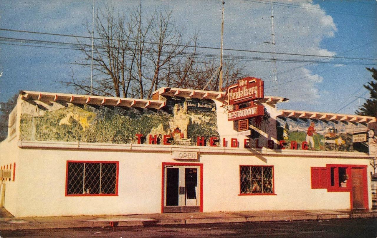 THE HEIDELBERG German Food HEALDSBURG, CA Roadside c1950s Vintage Postcard