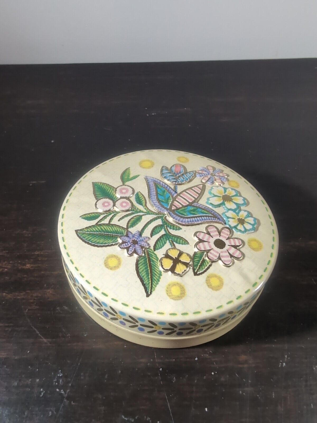 vintage floral trinket box