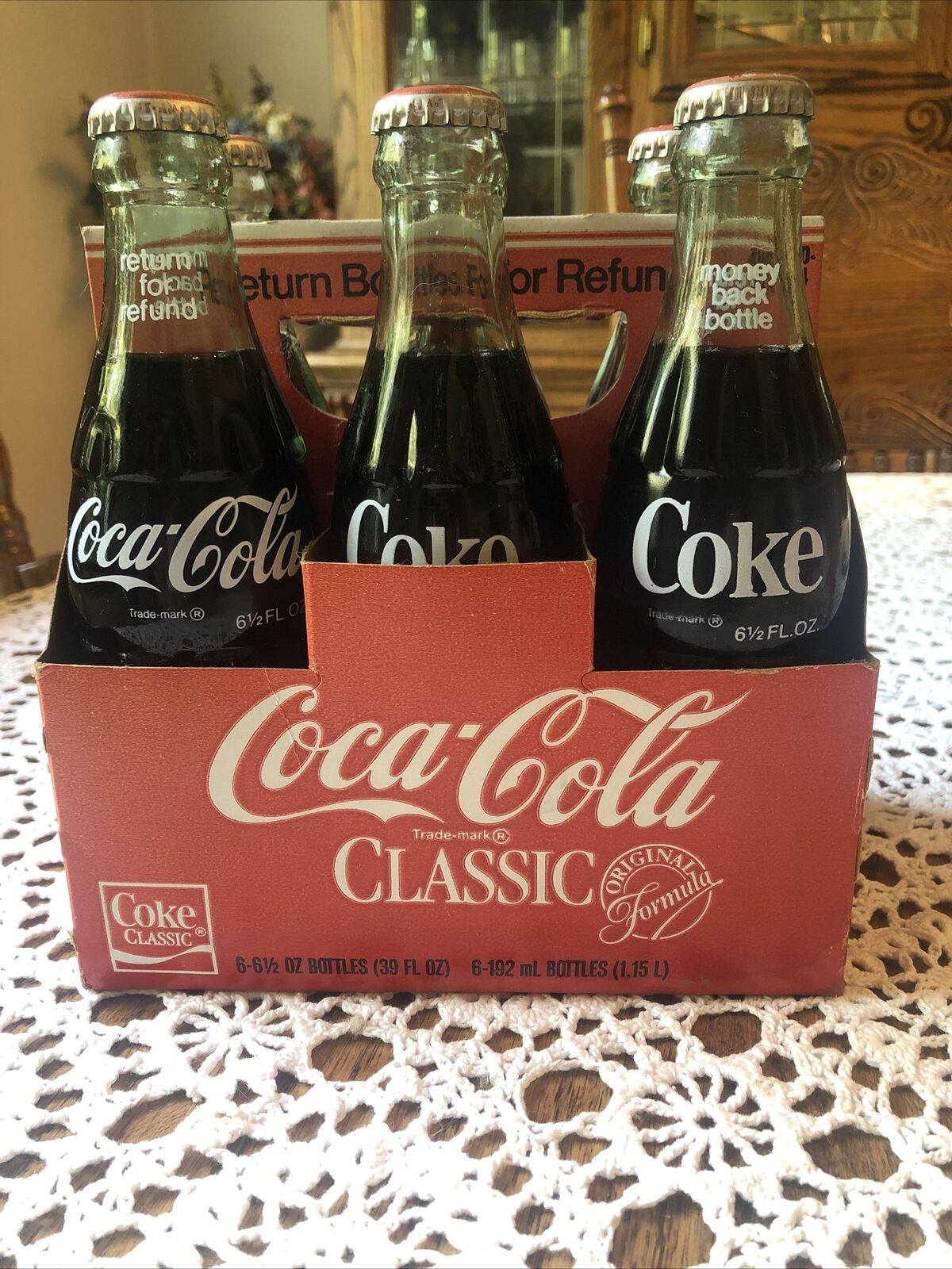 Coca-Cola Classic 6 Pack  Original Formula Return For Refund (RARE)