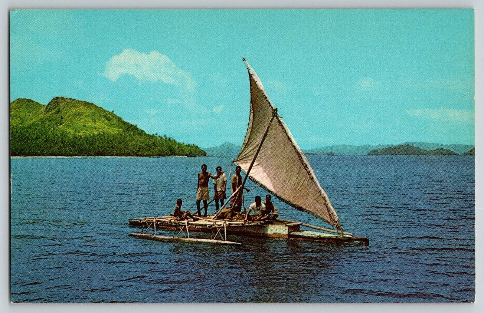 Postcard Fiji Outrigger Boat