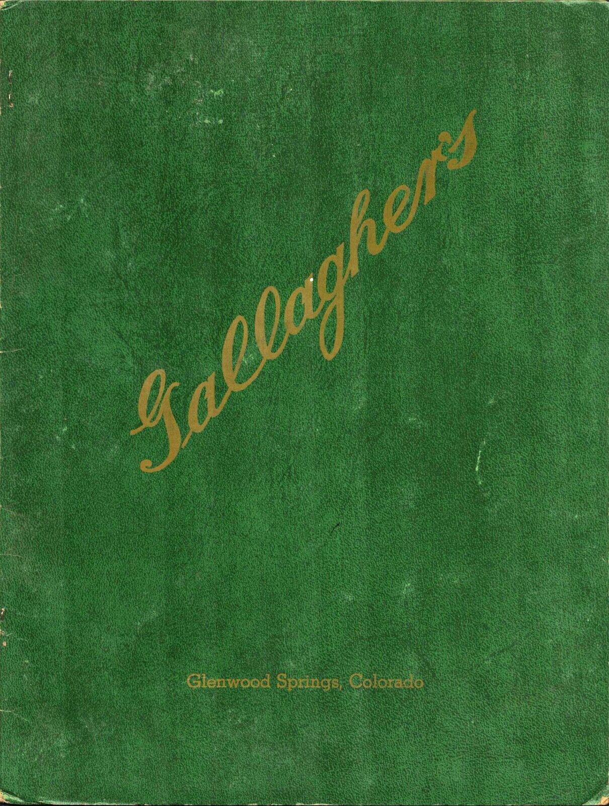 1970s GALLAGHER\'S vintage restaurant dinner menu GLENWOOD SPRINGS, COLORADO