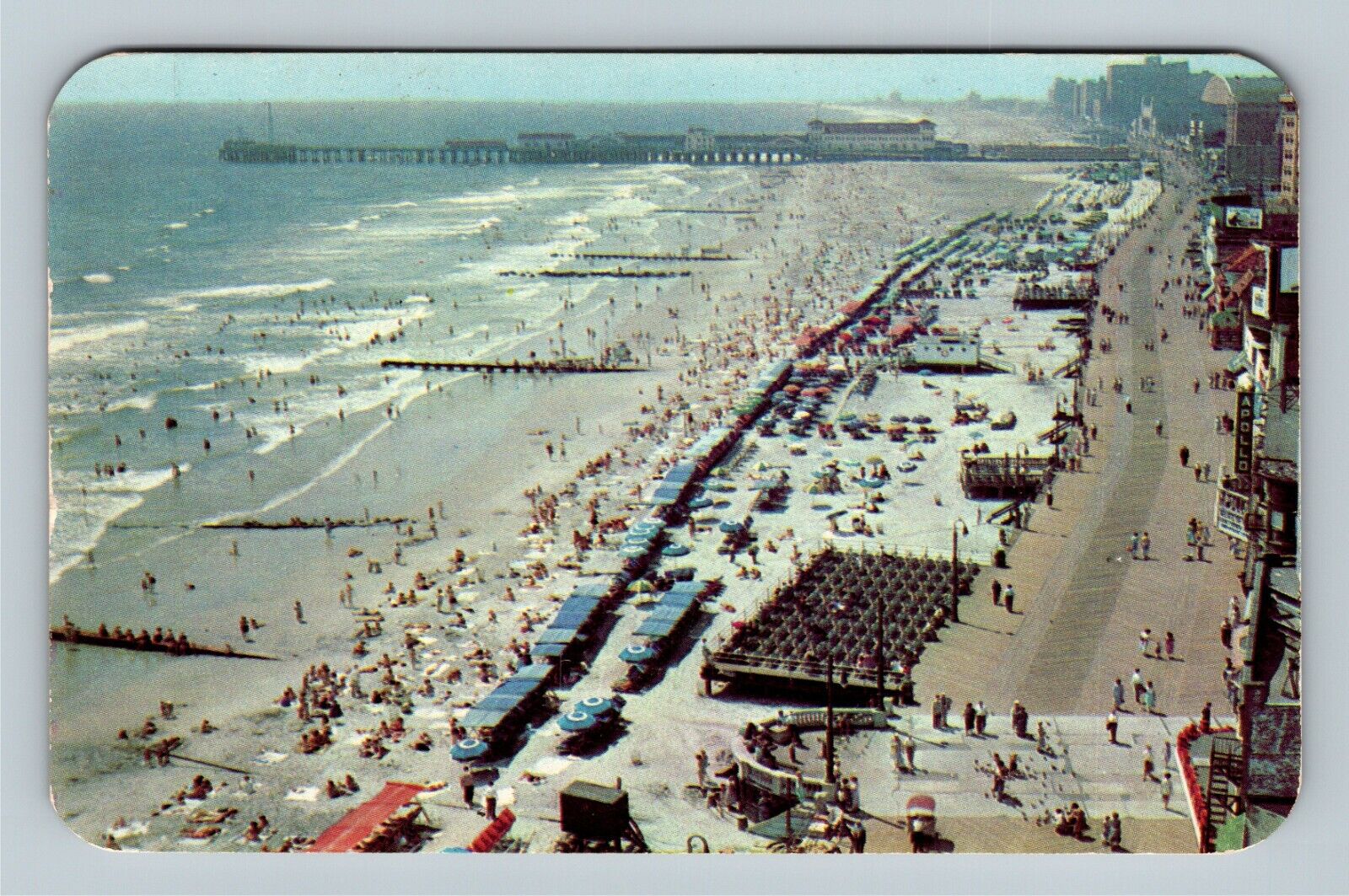 Atlantic City NJ, Aerial View, Million Dollar Pier, New Jersey Vintage Postcard