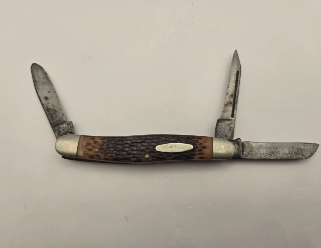 Vintage Kabar Stockman Pocket Knife 3 Blade #1100 USA Made