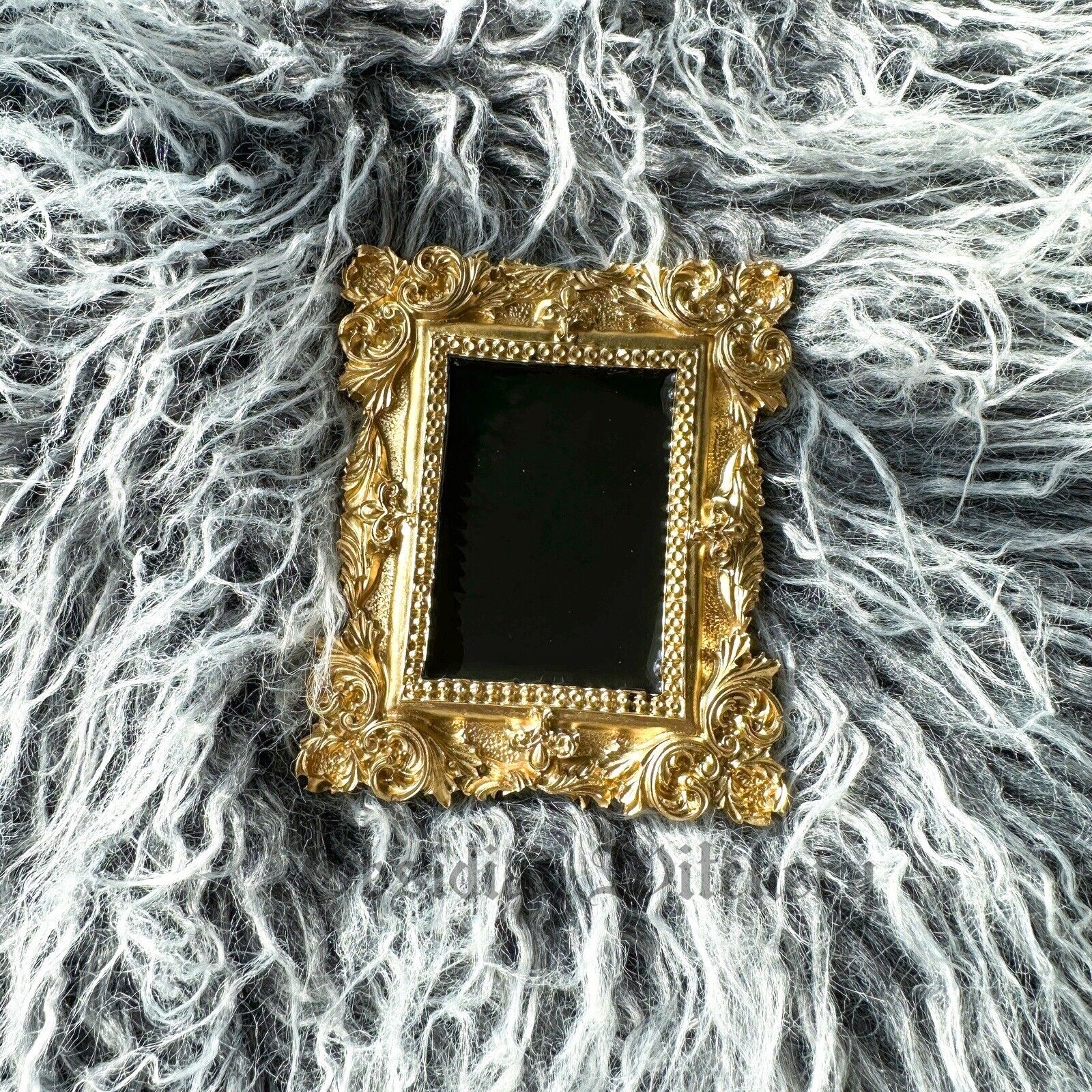 Black Reflection Scrying Mirror Baroque Frame Divination Spiritual Wicca Magick