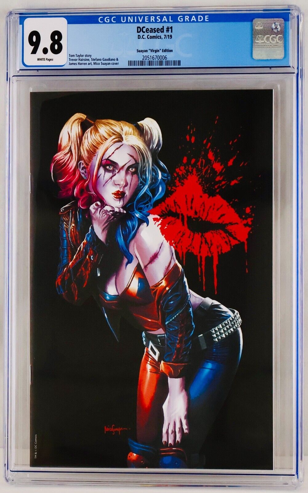 DCeased #1 CGC 9.8 White Pages Suayan Harley Quinn Virgin Variant NM/MT D.C.