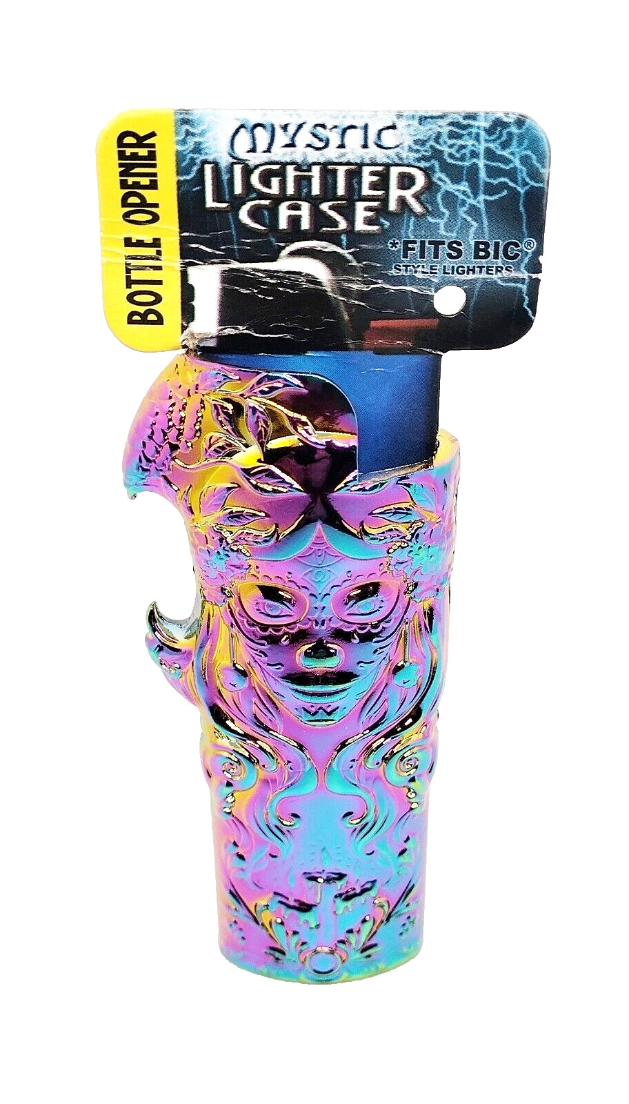 Smokezilla Mystic Rainbow Fairy Design Big Bic Bottle Opener Lighter Case