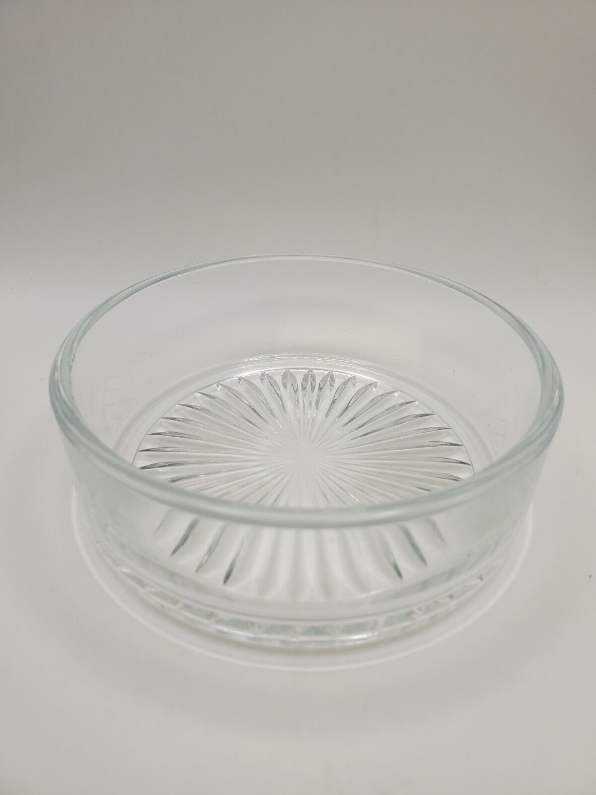 Vintage Mid Century Modern MCM Clear Glass Textured Bottom Candy Dish Bowl 4.5\