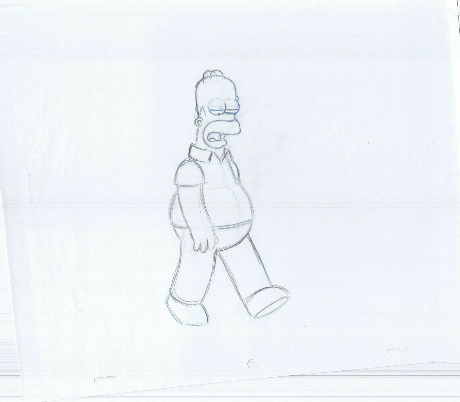 Simpsons Homer Original Art Animation Production Pencils Rough Walking