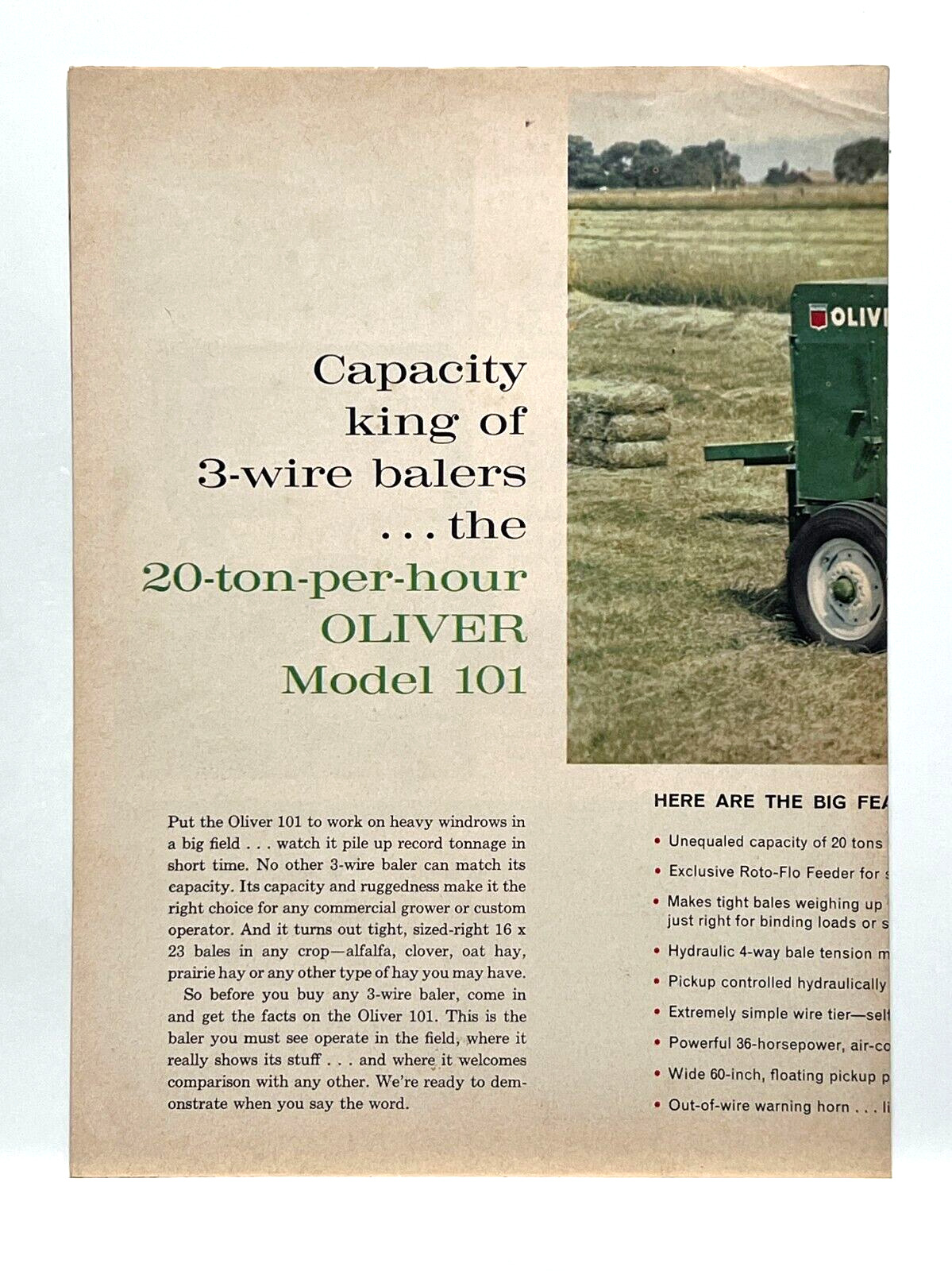 Vintage Oliver Balers Rakes Cultivating Heavy Equipment Farming Brochure