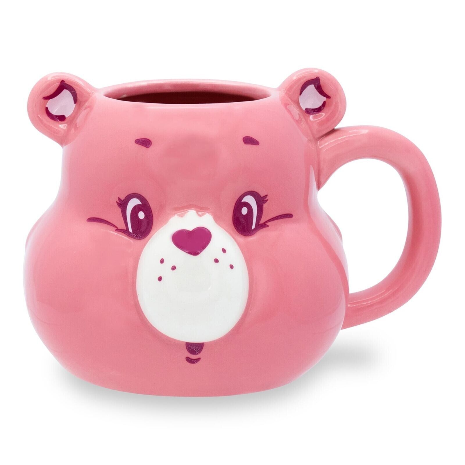 Care Bears Mug Pink Cheer Bear with Heart 3D Sculpted Ceramic 20 oz Ceramic NEW