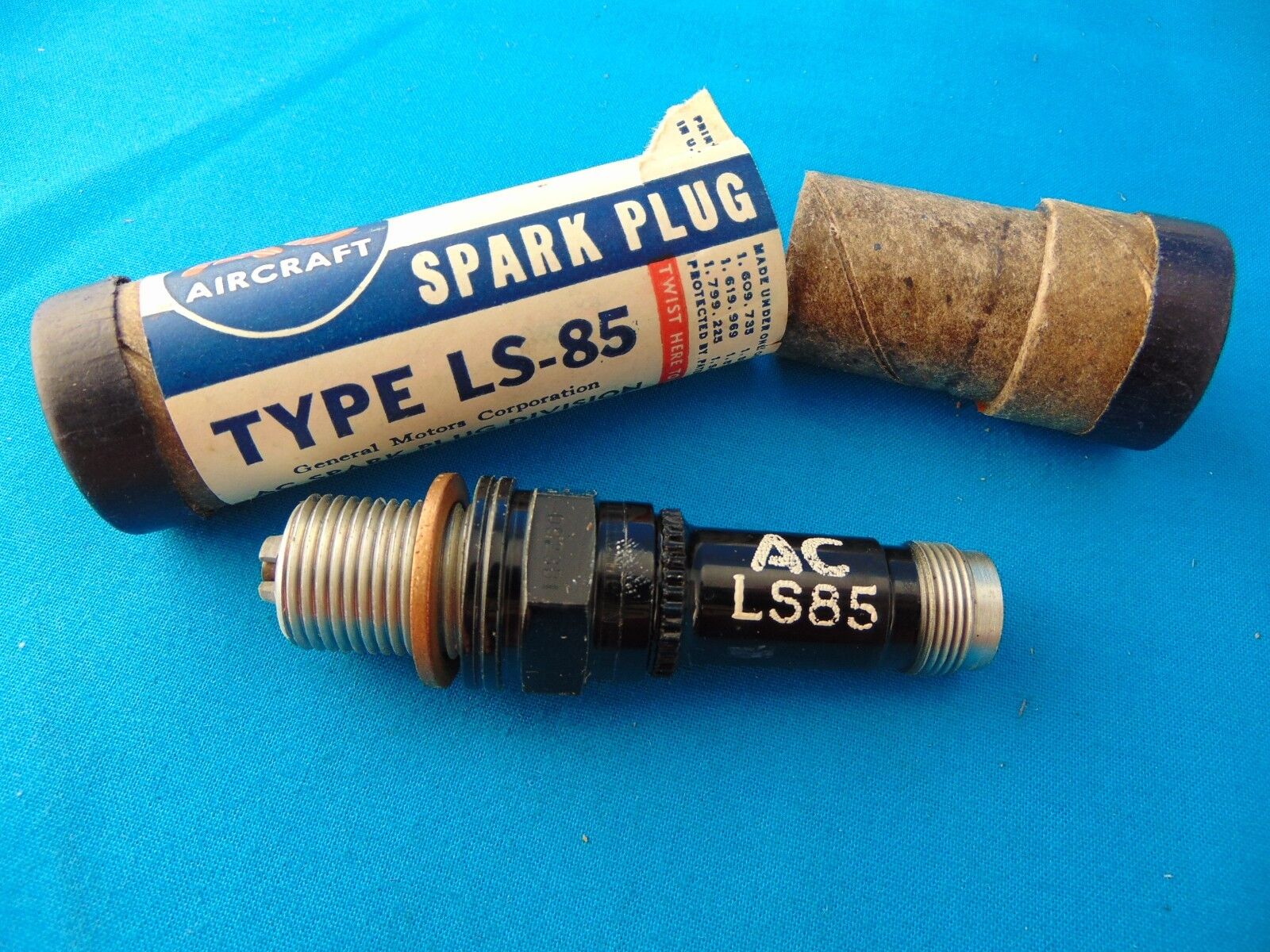 Vintage GM AC Aviation Spark Plug Aircraft 1939 Patent Number WWII