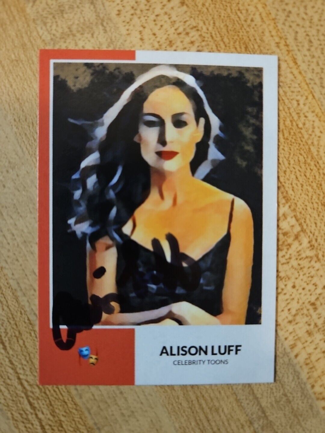 Alison Luff Custom Signed Card - Celebrity Toons